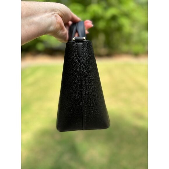 Michael Kors Black Hadleigh Small Double Handle Tote Messenger Bag 38F3G8FT5L - Picture 5 of 16